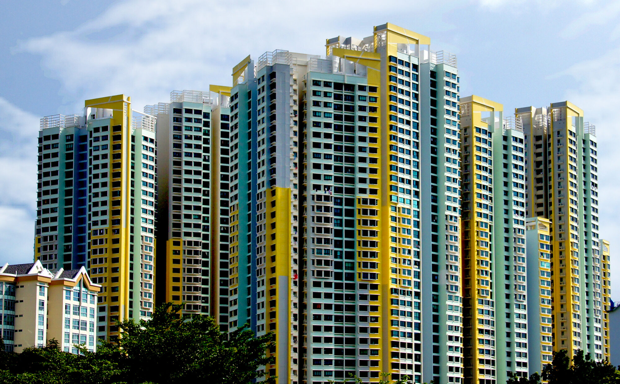 Colourful HDB blocks in Singapore